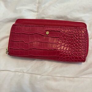 Olivia + Joy Red Crocodile-Embossed Wallet